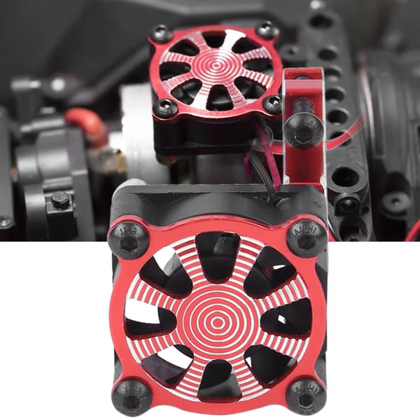 RC Modelbil Motor Køleventilator Køleplade med Termisk Sensor til 540 550 3650 3660Rød