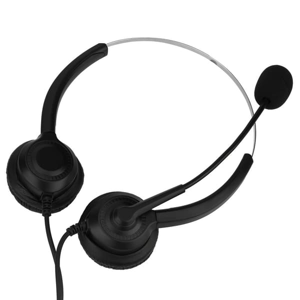 USB-headset til callcenter med støjreduktion og mute-funktion