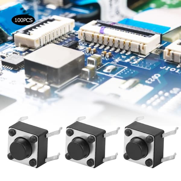 100 st taktil tryckknappsbrytare 6x6x4,3 mm Mini Momentan mikrobrytare för PCB
