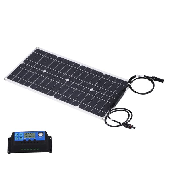25W Monokrystallinsk Solpanel Kit 30A Ladecontroller Højeffektivt PV-modul til autocampercamping