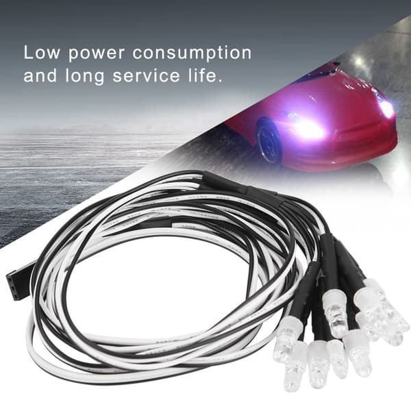 12 STK 5mm/3mm Forlygter og Baglygter LED-lys RC Model Drift Bil Tilbehør