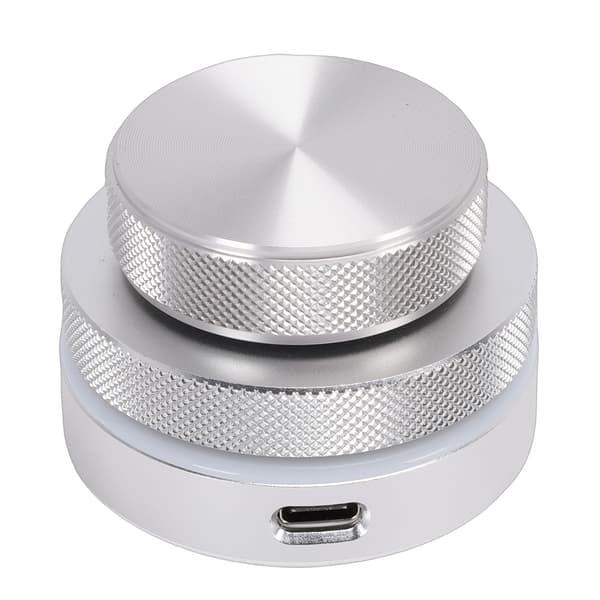 RGB-baggrundsbelyst knap- og drejeknap-controller, Bluetooth/USB-sidevender til DAW, multimedia, sølv