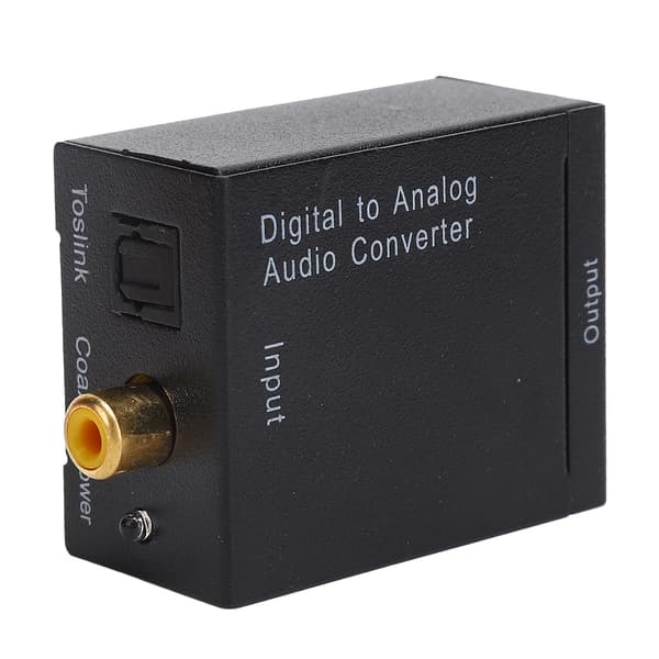 Digital til Analog Audio Konverter USB Sort Aluminiumslegering Adapter DC 5V 1A