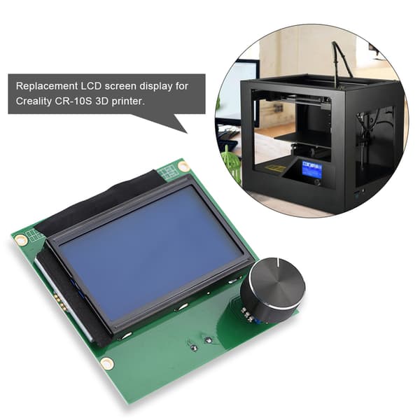 Udskiftnings-LCD-skærm med 2 kabler til Creality CR‑10S 3D-printer