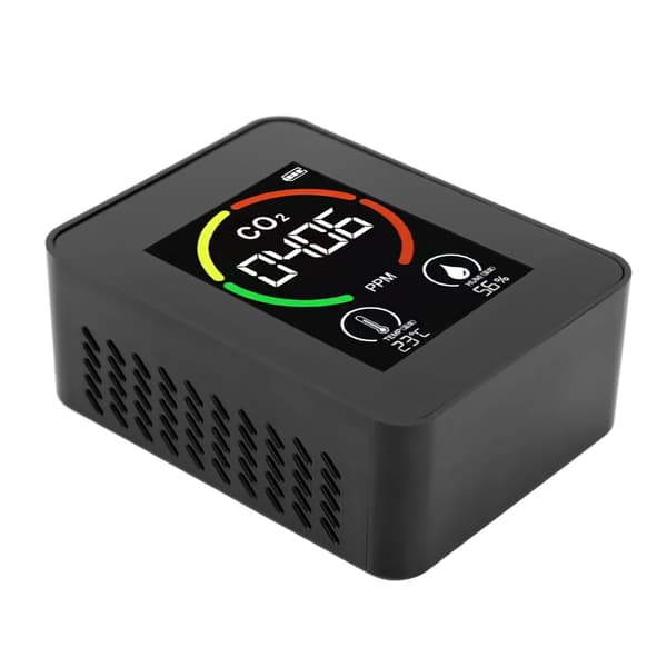 CO2-detektor Luftkvalitetsmätare TVOC-testare USB-laddning Termometer Hygrometer för hemmet