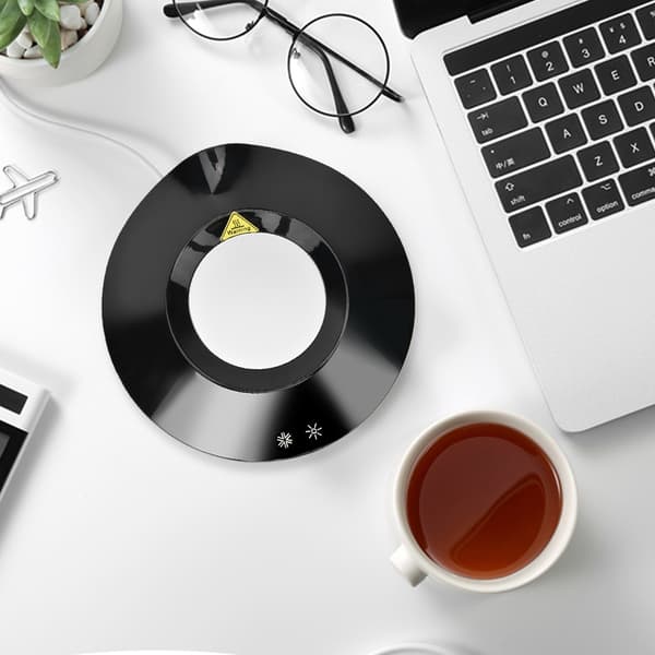 USB Power Office Home Kold Varm Dobbelt Formål Coaster Kaffekop Isoleret Måtte (Sort)