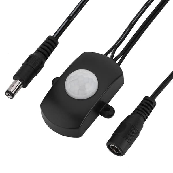 5A DC 6‑24V Mini PIR Infrarød Bevægelsessensor Detektor Switch LED Strip Automatisk Switch Sort