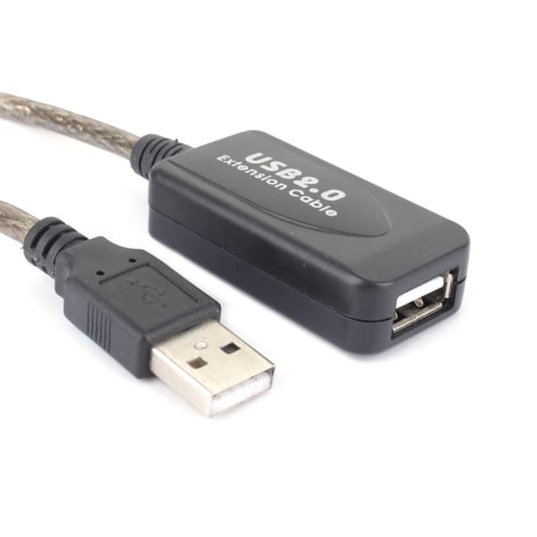 20M USB 2.0 Typ A Hane till Hona Förlängningskabel Svart