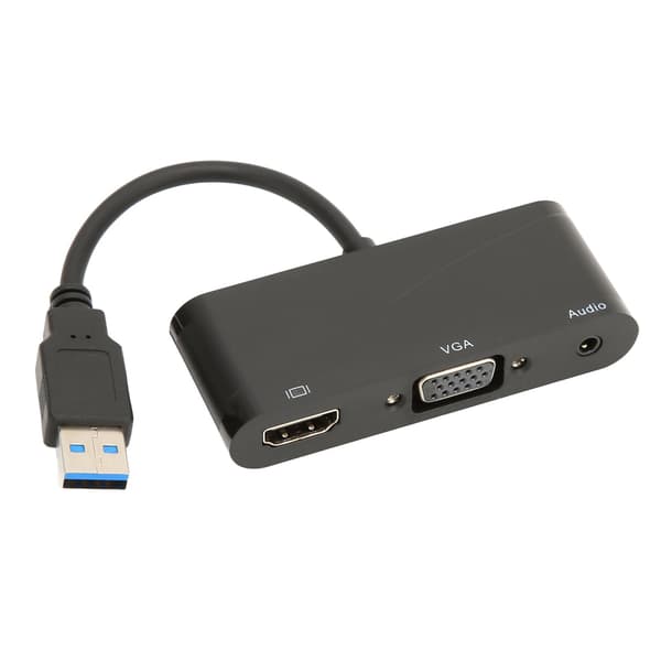 USB-HD Multimedia Interface 2-in-1 musta 1080P 60HZ 5Gbps USB 3.0-VGA-sovitin kokousviihteeseen