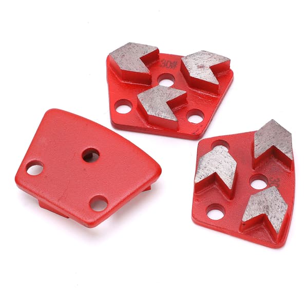 3 st diamant slipblock trapetsformad betong aggressiv skärning 3 pilsegment röd 30#