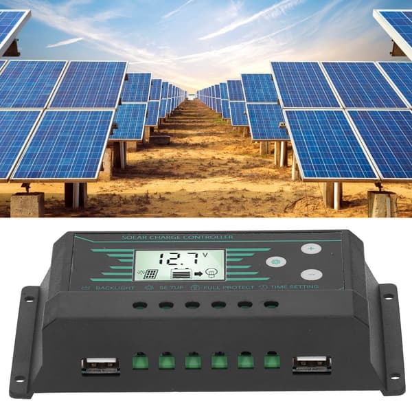 30A PWM Solar Charge Controller Dobbelt USB LCD-skærm 12V/24V Batteriregulator til Off-Grid Belysning
