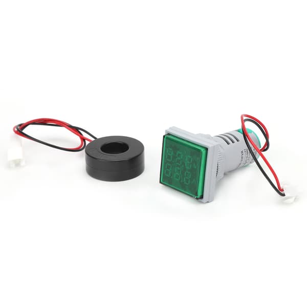 2i1 Volt Amp Meter AD16-22FVA, AC Spændingsstrømstester, Grøn LED-indikator