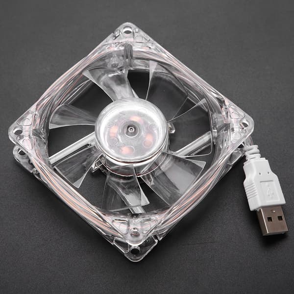 8 cm USB farverig gennemsigtig køleblæser 5V CPU-køleblæser til pc-computer