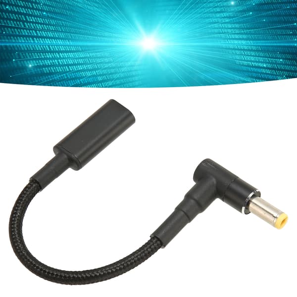 USB C til DC 5.5x2.5mm adapter nylonstrikket 100W dobbeltchip sikker USB C hun til han adapter til bærbar computer