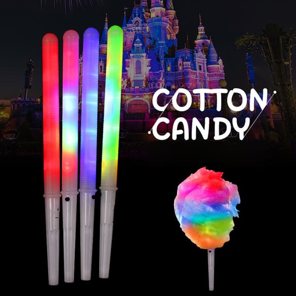 Glow Sticks för sockervaddsmaskin, LED-ljuspinnar, blå/rosa, 50-pack