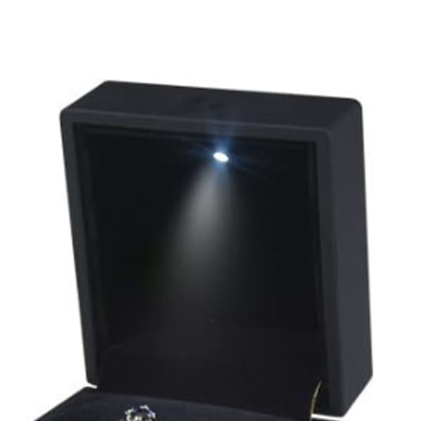 Svart LED-ringask Premium förslagspresentförvaringsfodral