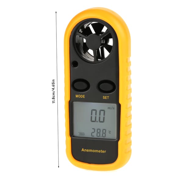 Bærbar Digital Anemometer Vindhastighedsmåler Luftstrømshastighed Temperaturmåler Termometer