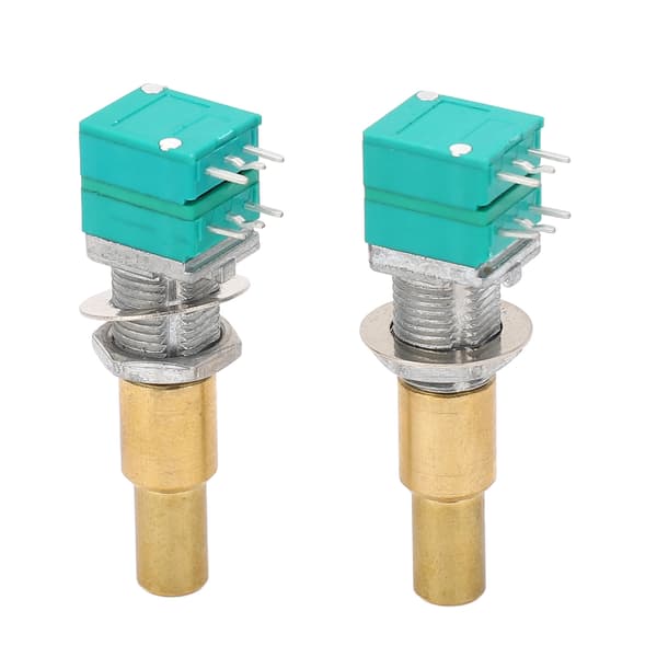 2 st gitarrpotentiometer med dubbel precision, roterande potentiometer i mässing för ersättning