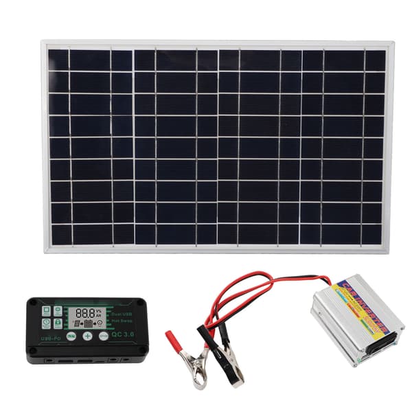 Solpanel Kit 30W Solpanel 220W MPPT Strøminverter Vandtæt Controller til Strøm