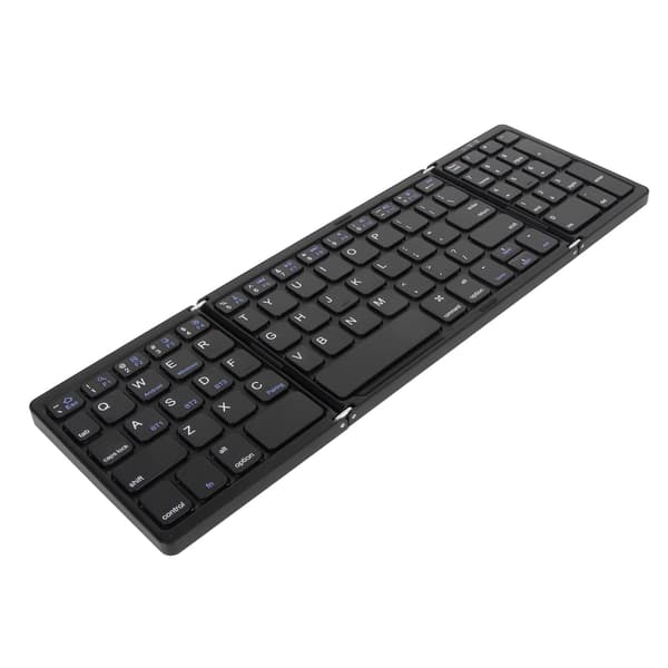 Bluetooth-tastatur Tredobbelt fold Flere enhedsforbindelser Trådløst tastatur til bærbar computer tablet telefon sort