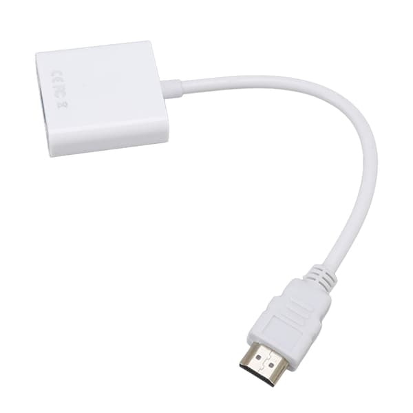 HD Multimedia Interface til VGA-adapter ABS 1080P/1.4 Output Plug and Play HD Multimedia Interface til VGA-konverter Hvid