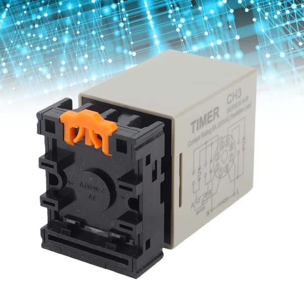 AH3-DM Dobbeltfunktion Forsinkelsesrelæ Timer 0.01S-99H AC 220V LED