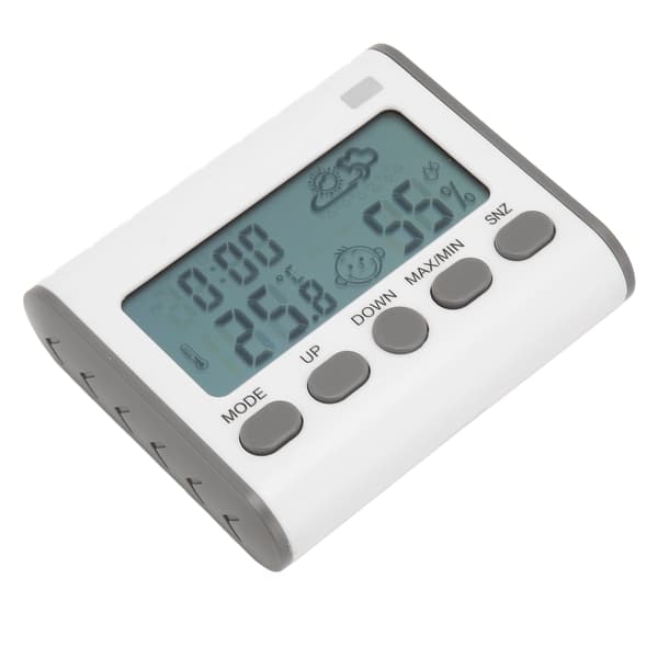 Termometer Hygrometer Klocka Digital Temperatur Fuktighetsklocka för Sovrum Studentrum Kontor