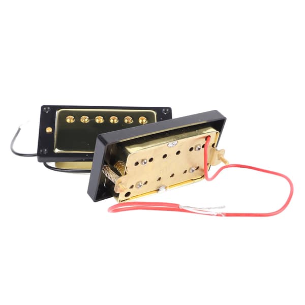 Elgitarr Pickup Metall Dubbelspole för LP Svart Ram Pickup Gitarrdelar Ersättning Guld