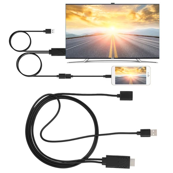 2 i 1 1080P USB hun til HDMI han HDTV adapterkabel til iPhone Android