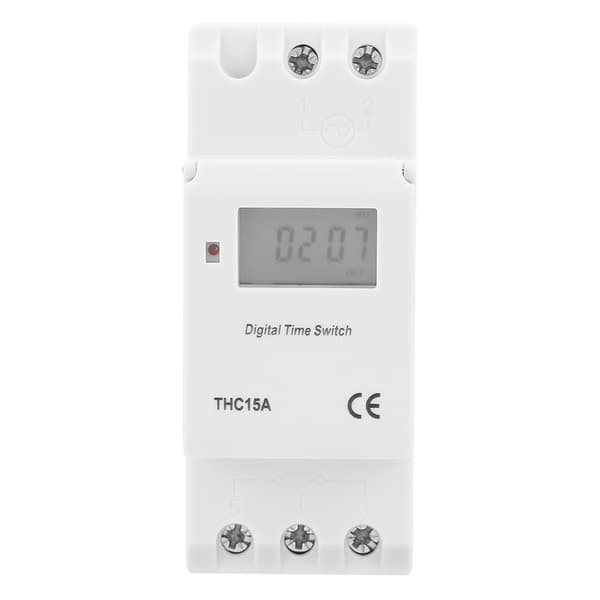 THC15A 220‑240VAC 20A DIN-skena Digital Programmerbar Timerbrytare