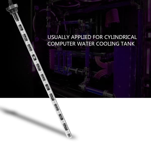 22 cm computer cylinder vandkølingstank lys virus reservoir LED rør lampe belysning