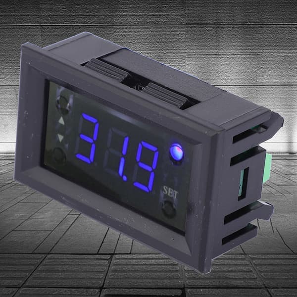 W1218 DC12V Digital Termostat Regulator, -20~100°C, Blåt LED Display, 12V Temperaturstyring
