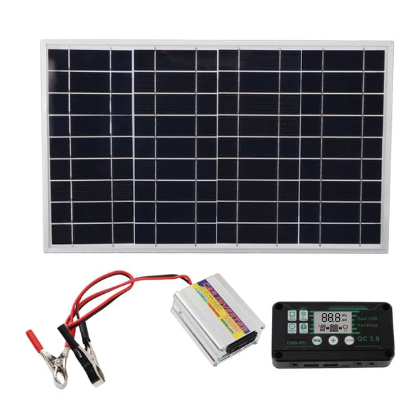 Solpanel Kit 30W Solpanel 220W MPPT Strøminverter Vandtæt Controller til Strøm
