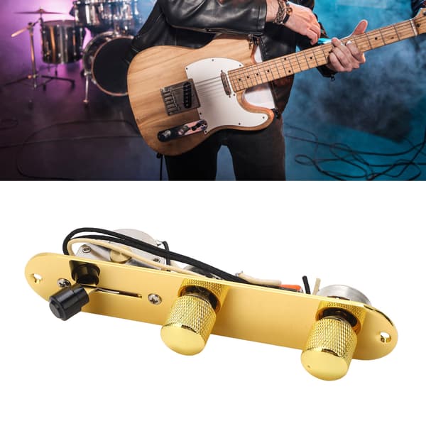 Elgitarr kontrollplatta 3 kanaler 2 potentiometerknappar förkopplad gitarrkontrollbräda för TL