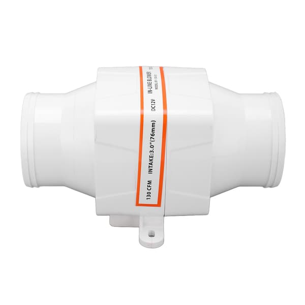3 tommer 12V Inline Lænseventilator 130CFM 4 Blade Høj Luftstrøm til Marine Yachter Både