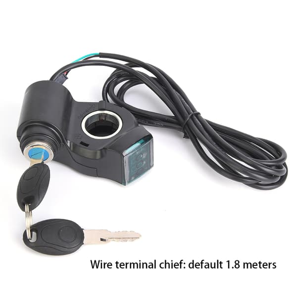 E-Bike Tommelfingergas Digital Batterispændingsdisplay Afbryderstrøm med Nøglelås