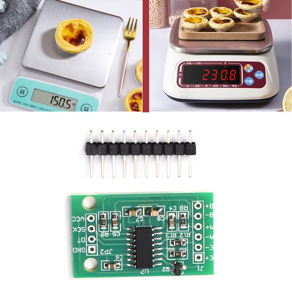 5 st HX711 Dual-Channel 24-bitars lastcell ADC-modul Högprecisionsviktsgivarkit