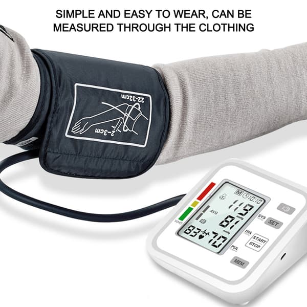 Armblodtryksmåler LCD Digital Display Stemmeudsendelse Blodtryksmåler Armbånd 22-32cm
