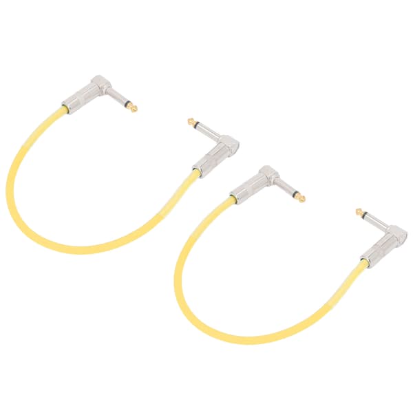 2ST 12 tums gitarrjumper 1/4 tums plugg gitarr effektpedalkabel ren koppar musikinstrumentkablar gul