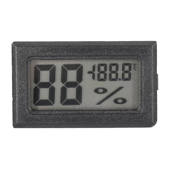 Digital LCD Hygrometer Indendørs Termometer Fugtighedsmåler til Hjem, Kontor, Drivhus (Sort)
