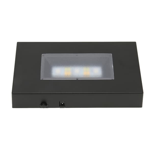 LED-lysfod USB-drevet flerfarvede tilstande sort ABS rektangulær displaystander til glaskasse