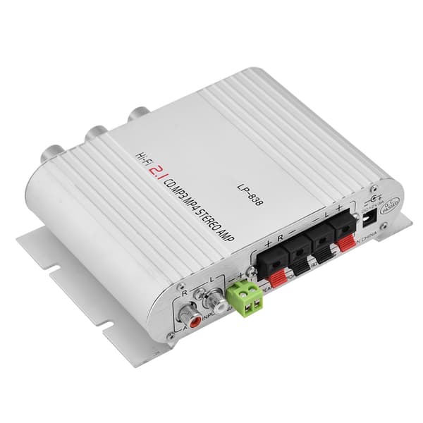 Mini HiFi 2.1 Stereo Bas Auto Bil Hjem Audio Effektforstærker Digital Forstærker Sølv