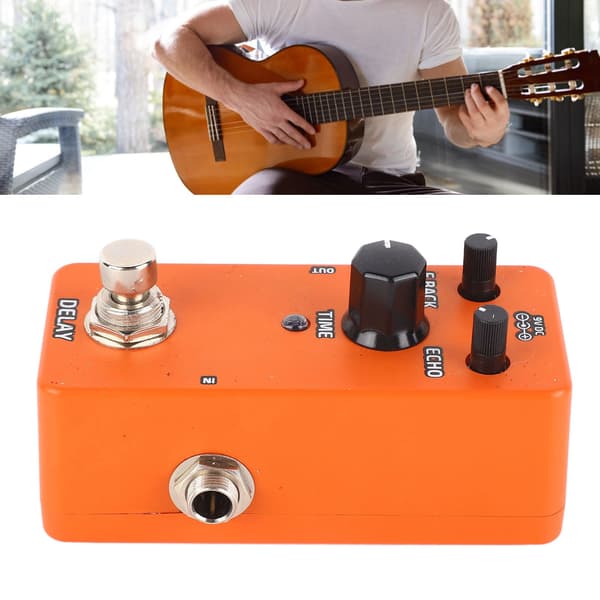 Elgitarr Effektpedal Enkel Block Mini Modulationsförstärkarsimulering Pedal Orange Delay