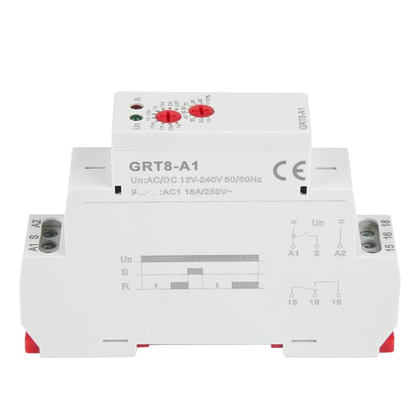 GRT8-A1 Mini Fördröjningsrelä, DIN-skena, AC/DC 12-240V, 1-pack