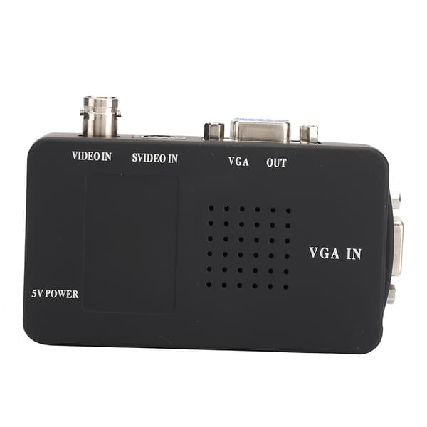 BNC S Video til VGA HD-konverteradapter til computer PC-skærm UK EU-stik