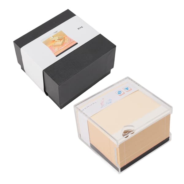 3D Sticky Notes Rivbar Romantisk Stereo Ringboks 3D Papirskulptur til Gave Skrivebordsornament