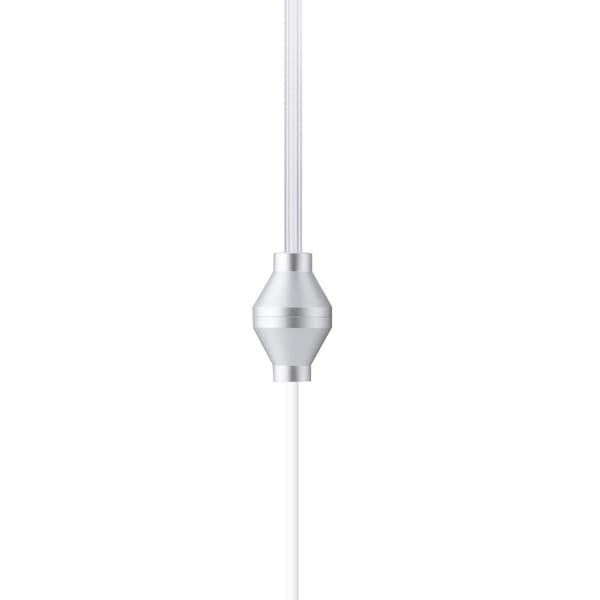 In-ear-headset med luftrörssäkerhetshörsnäcka med mikrofon för iOS för Android Vit