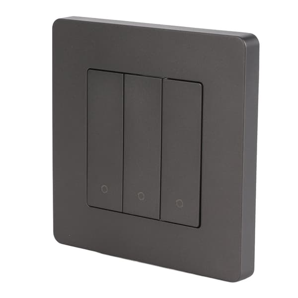 3-vägs smart kontrollpanel APP-tidsinställning Intelligent omkopplarpanel Rebound-typ AC100‑240V Grå