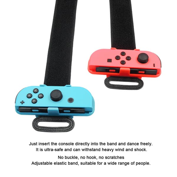 Justerbart elastiskt sportdansarmband benrem för Switch Joy Con speltillbehör