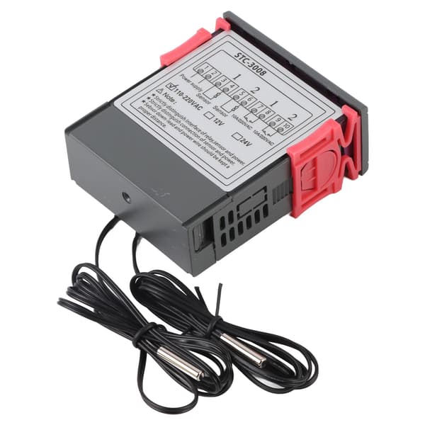 Termostatregulator med dubbel display och dubbla prober, 110-220VAC